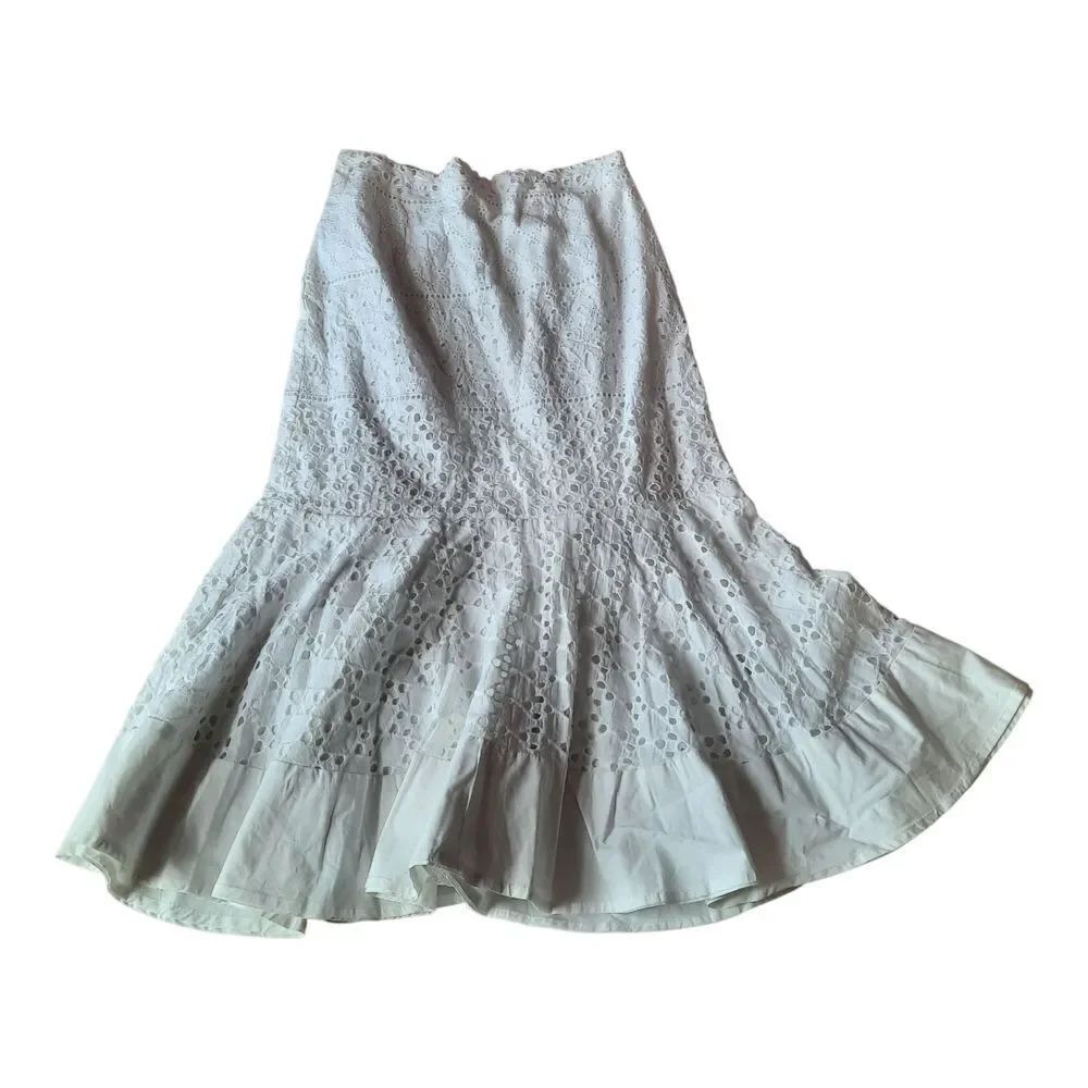 Gianni Bini White A-Line Lace Skirt